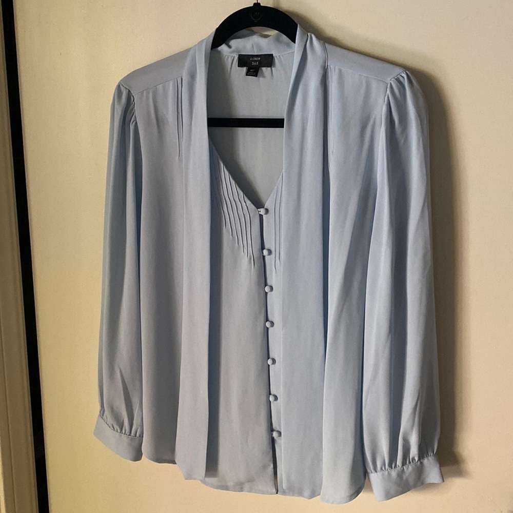 Jcrew tie-neck buttoned blouse